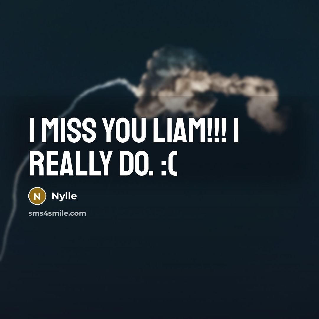 “I MISS YOU LIAM!!! I really do. :(” quote by Nylle