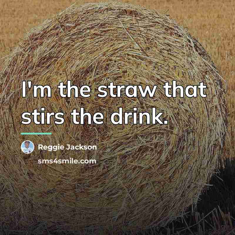 “I'm the straw that stirs the drink.…” quote by Reggie Jackson