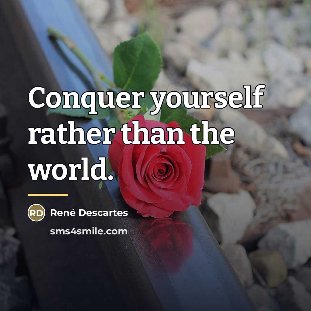 “Conquer yourself rather than the world.…” quote by Rene Descartes