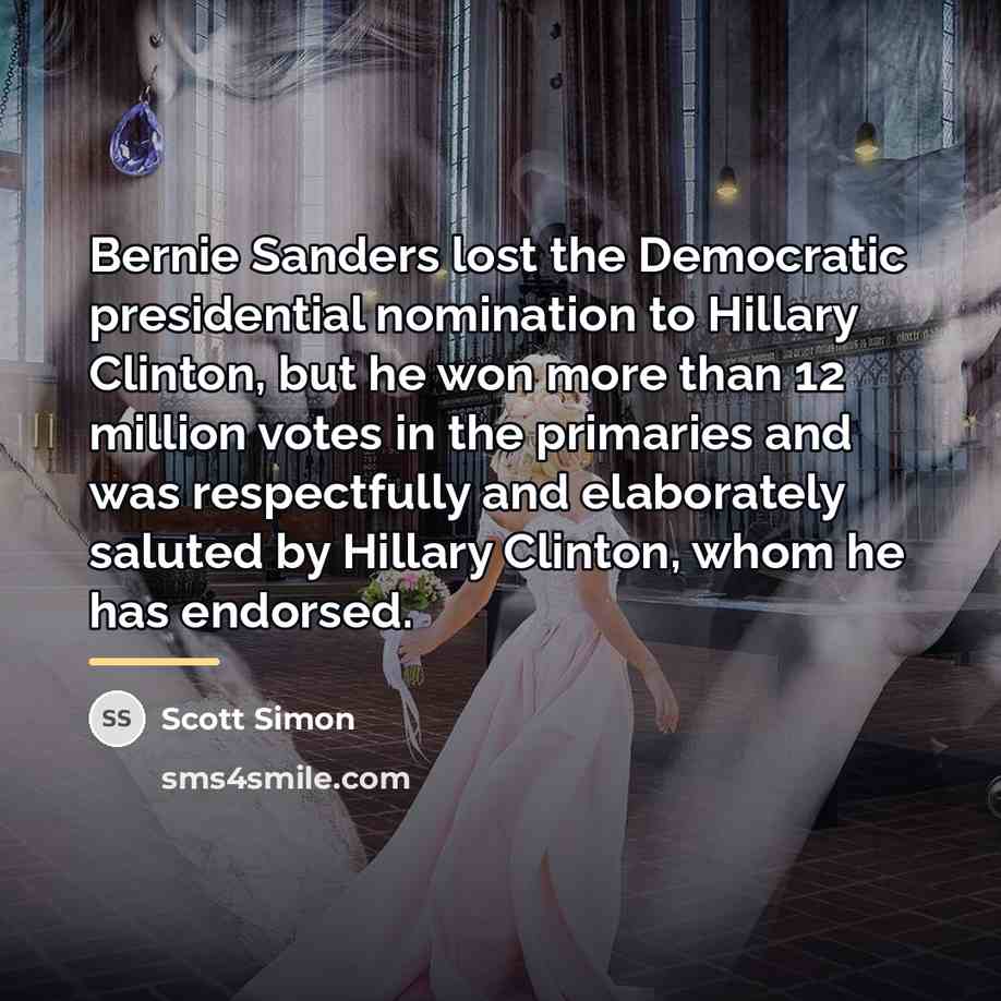 “Bernie Sanders lost the Democratic presidential nomination to Hillary Clinton,…” quote by Scott Simon