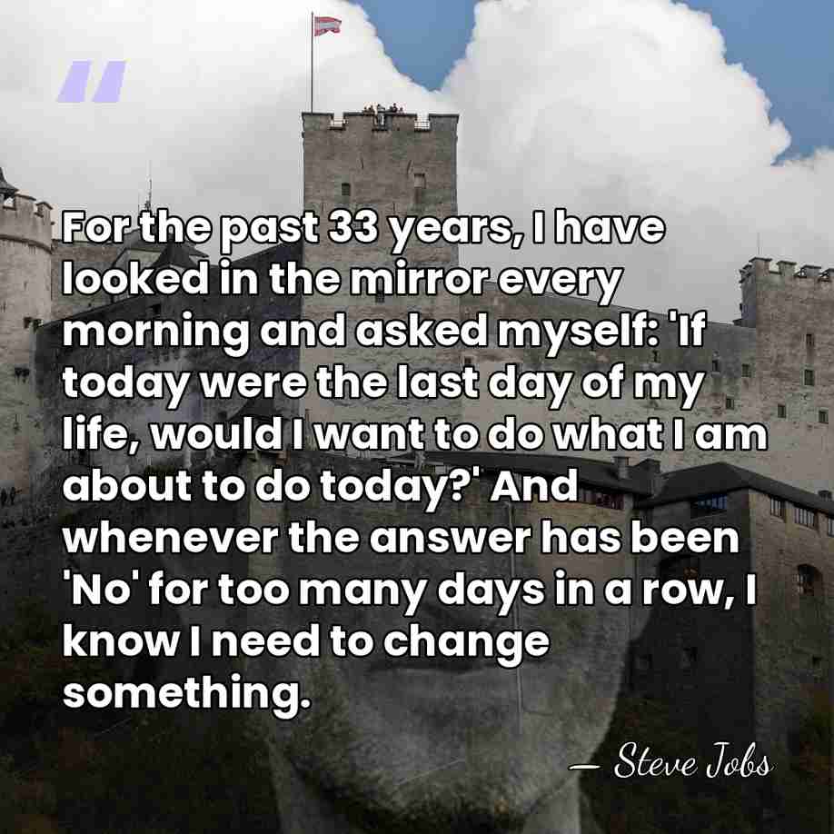 For the past 33 years, I have looked in the mirror every&hellip; - Steve Jobs