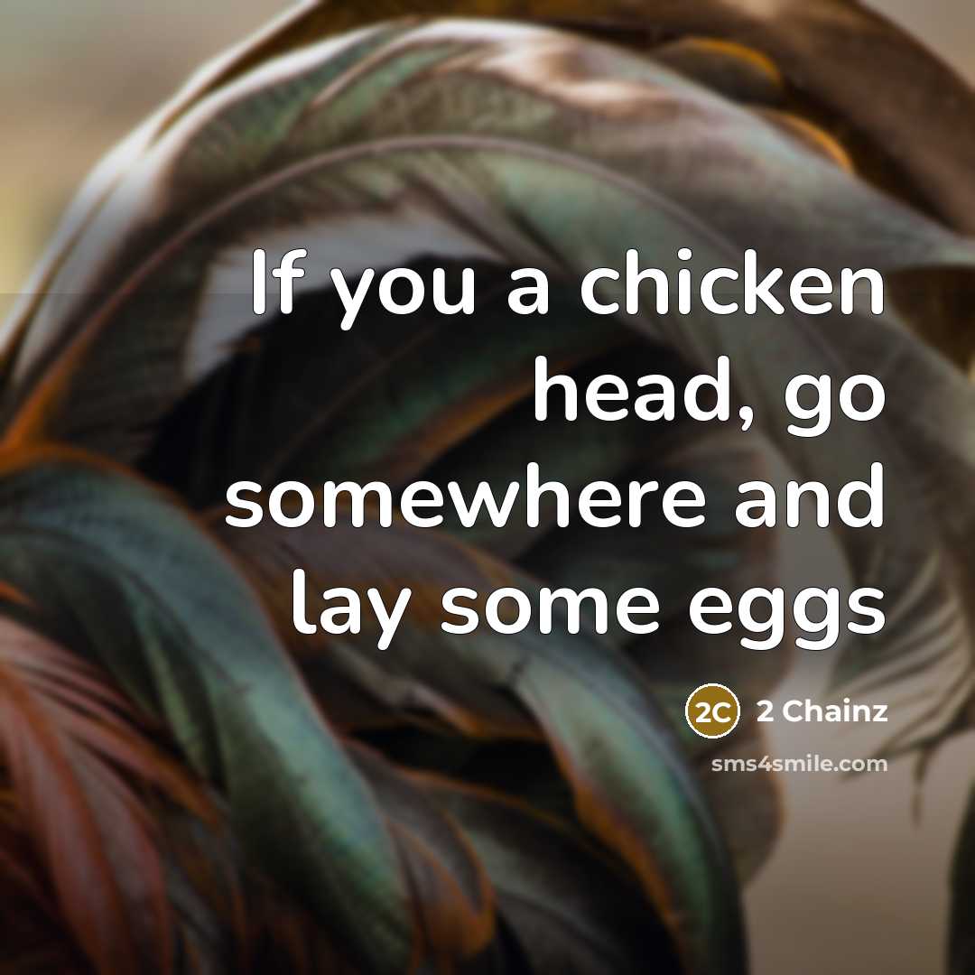 “If you a chicken head, go somewhere and lay some…” quote by 2 Chainz