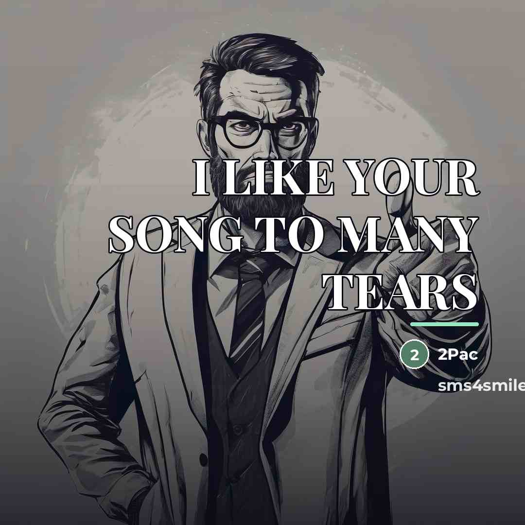 “I LIKE YOUR SONG TO MANY TEARS…” quote by 2pac