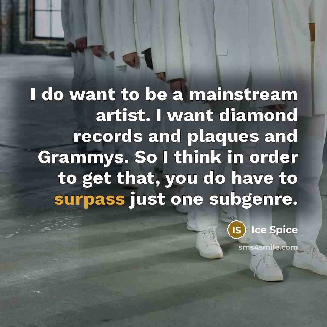 “I do want to be a mainstream artist. I want…” quote by Ice Spice