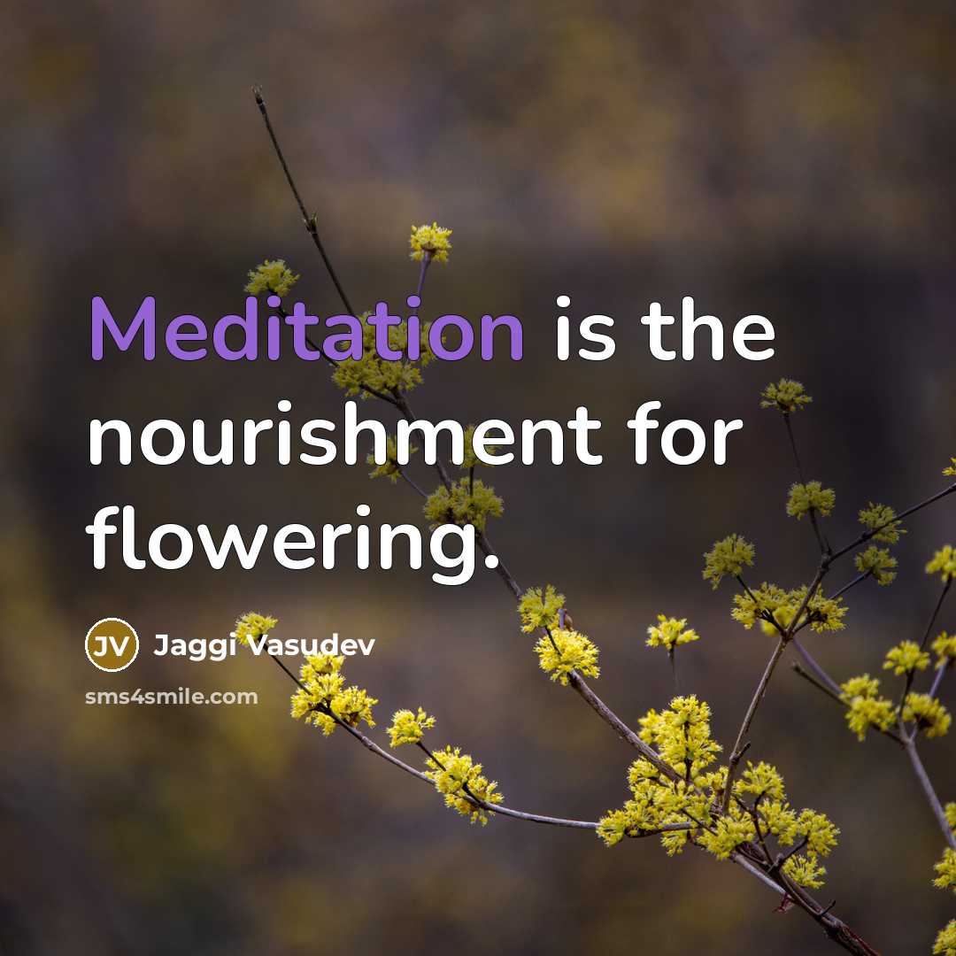 “Meditation is the nourishment for flowering.…” quote by Jaggi Vasudev