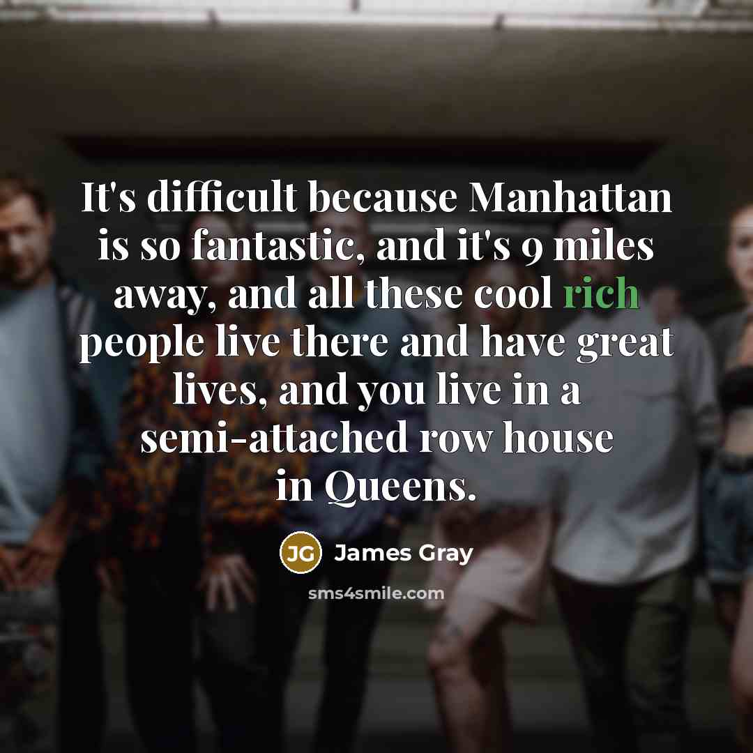 “It's difficult because Manhattan is so fantastic, and it's 9…” quote by James Gray
