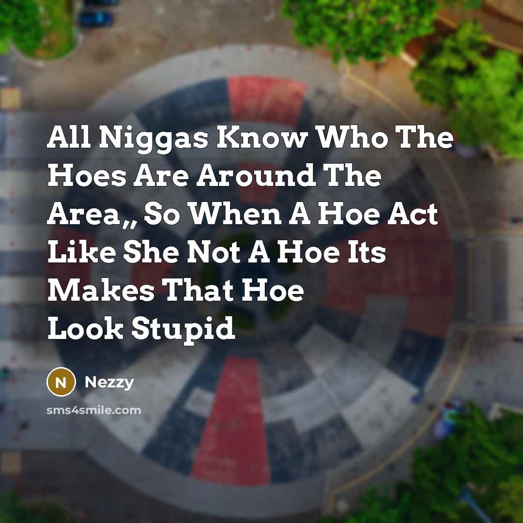 “All Niggas Know Who The Hoes Are Around The Area,, So When A Hoe Act Like She Not A Hoe Its Makes That Hoe Look Stupid” quote by Nezzy