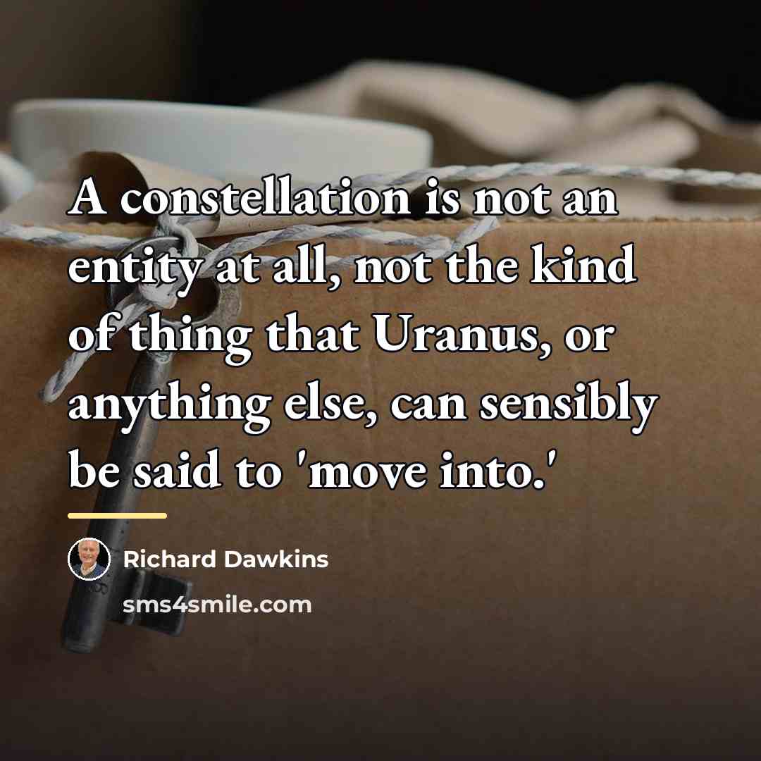 “A constellation is not an entity at all, not the…” quote by Richard Dawkins