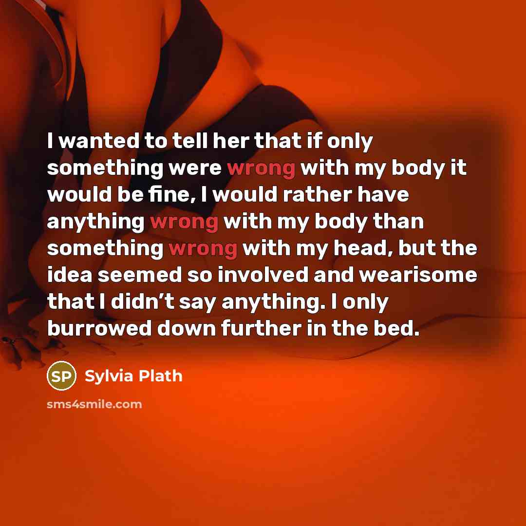 “I wanted to tell her that if only something were…” quote by Sylvia Plath