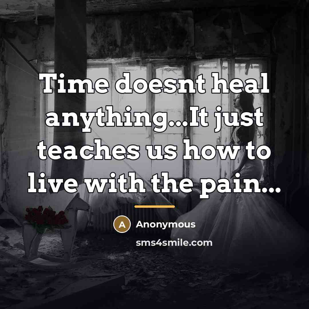 “Time doesnt heal anything...It just teaches us how to live…” quote by Anonymous