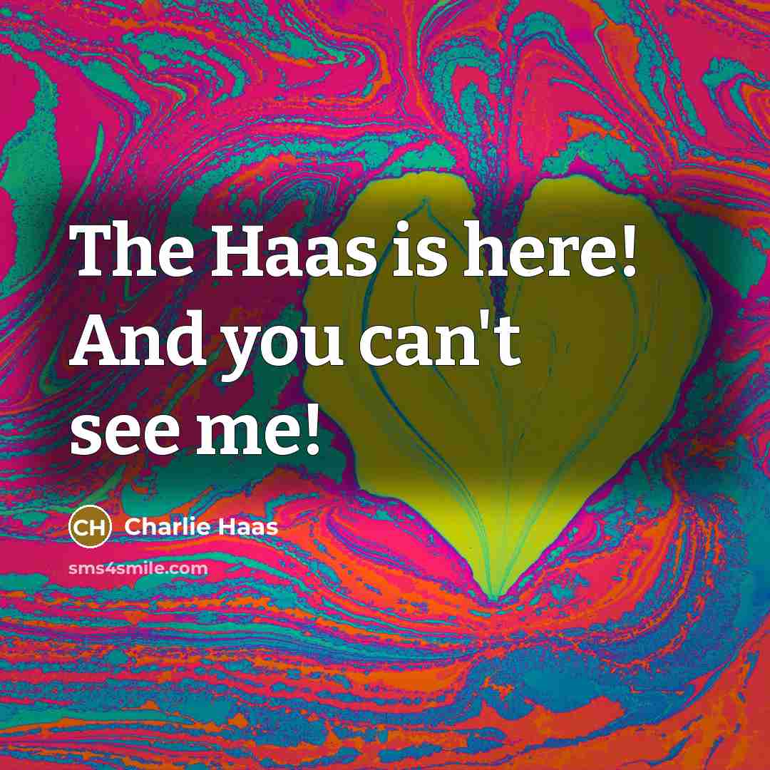 “The Haas is here! And you can't see me!…” quote by Charlie Haas