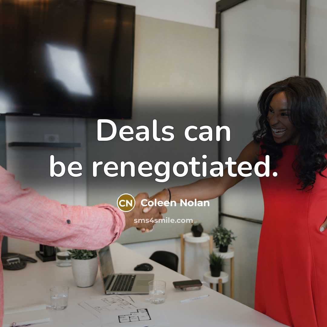 “Deals can be renegotiated.…” quote by Coleen Nolan