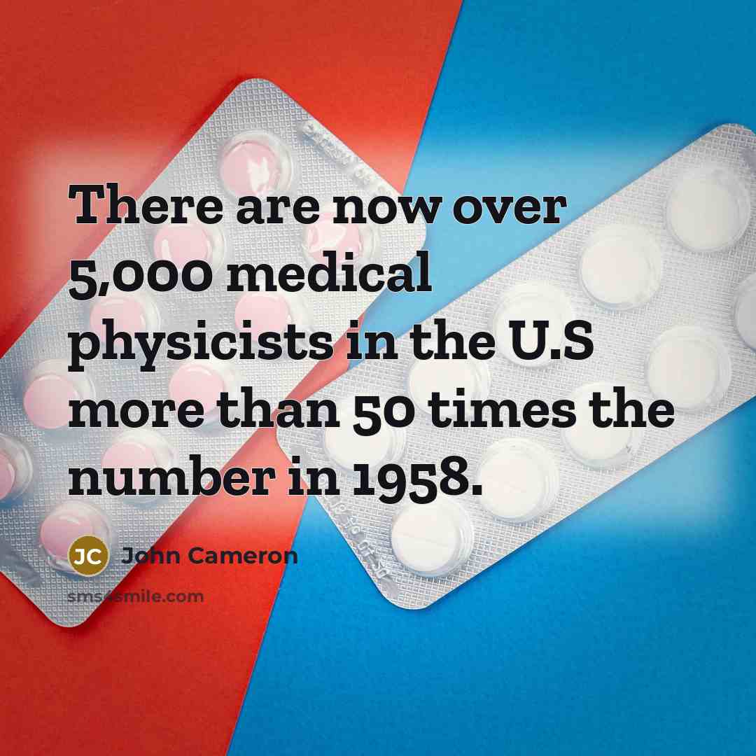 “There are now over 5,000 medical physicists in the U.S…” quote by John Cameron