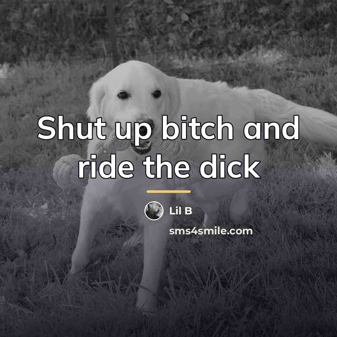 “Shut up bitch and ride the dick…” quote by Lil B