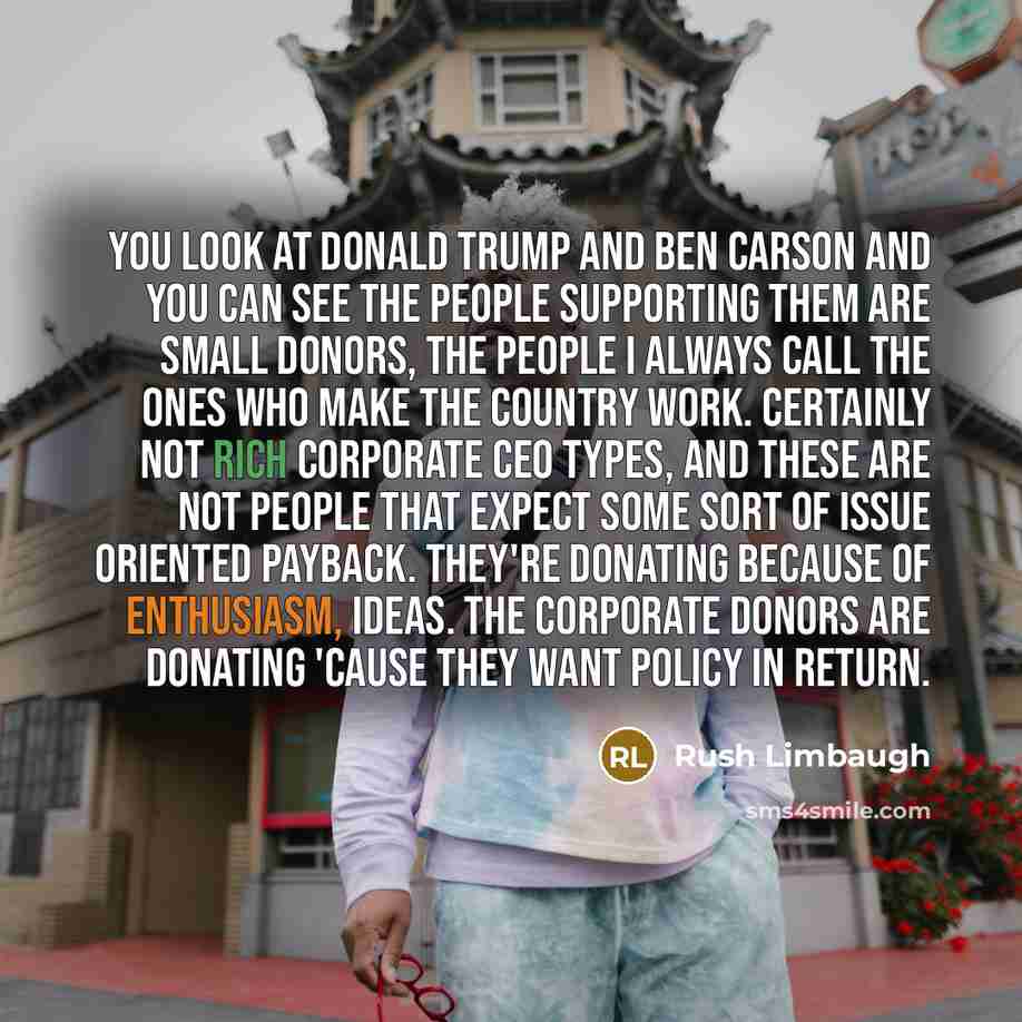 “You look at Donald Trump and Ben Carson and you…” quote by Rush Limbaugh