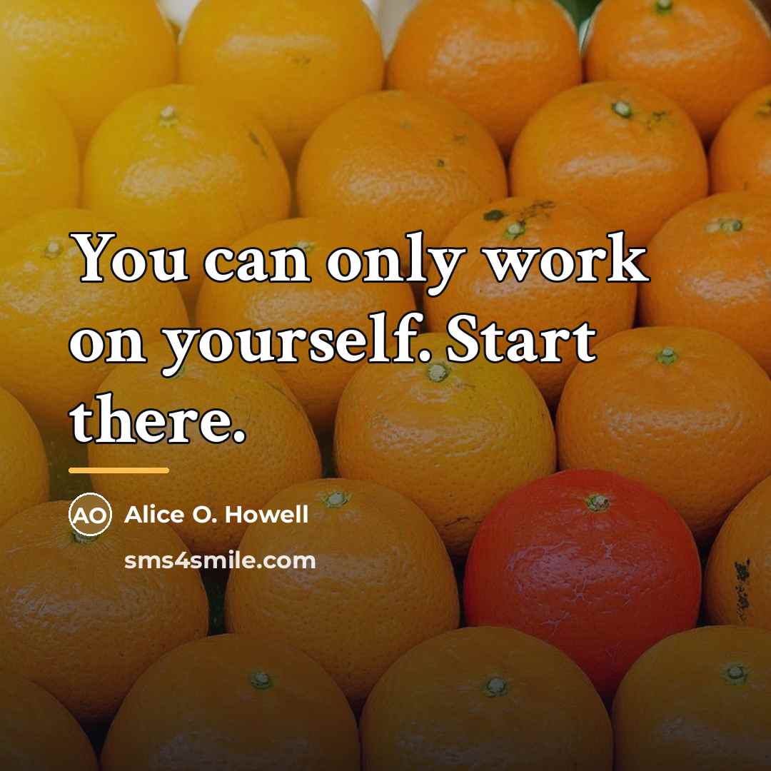 “You can only work on yourself. Start there.…” quote by Alice O. Howell