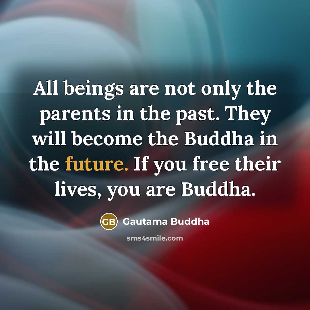 “All beings are not only the parents in the past.…” quote by Gautama Buddha