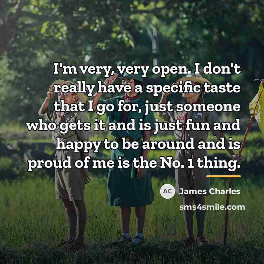 “I'm very, very open. I don't really have a specific…” quote by James Charles