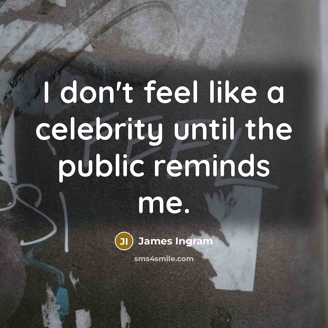 “I don't feel like a celebrity until the public reminds…” quote by James Ingram