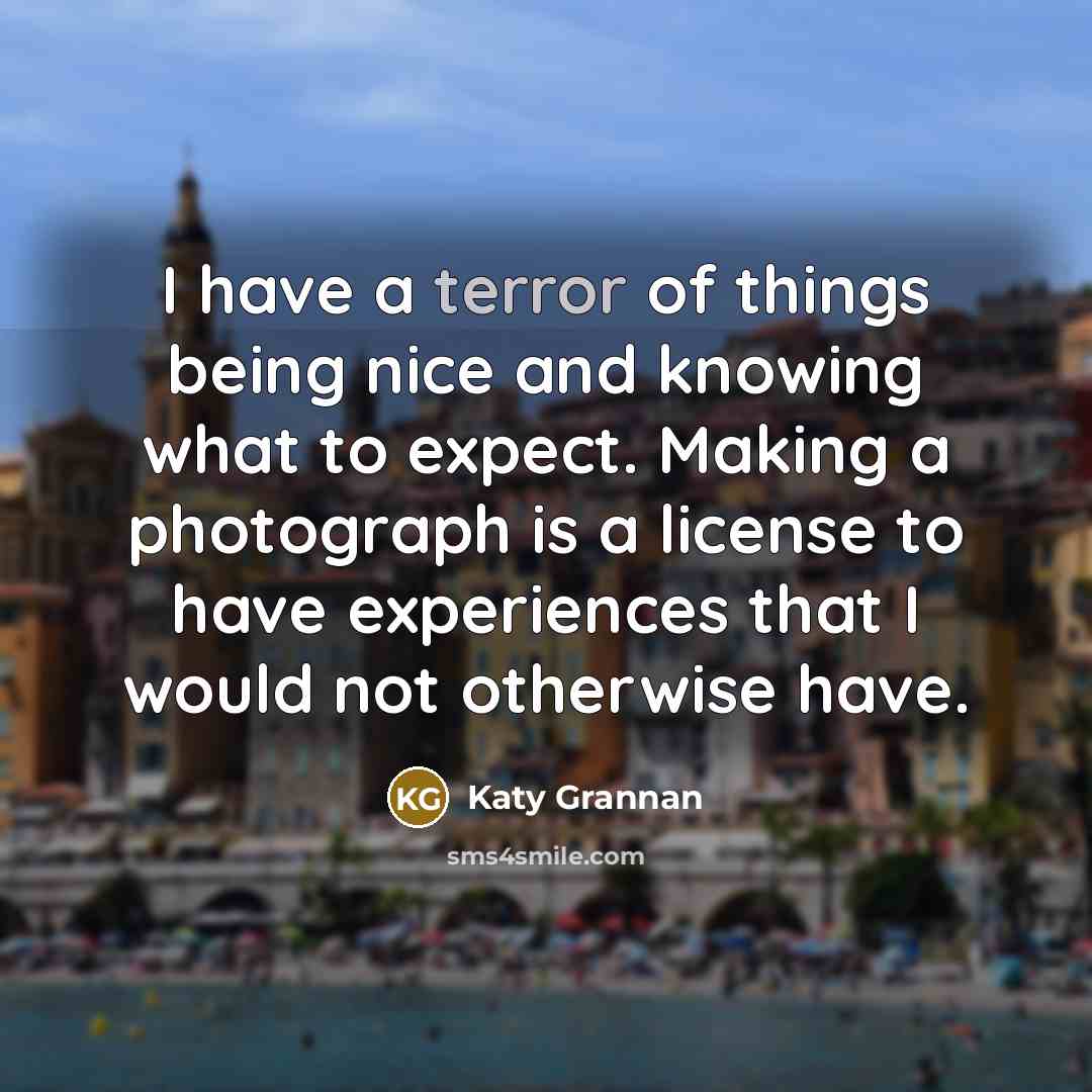 “I have a terror of things being nice and knowing…” quote by Katy Grannan