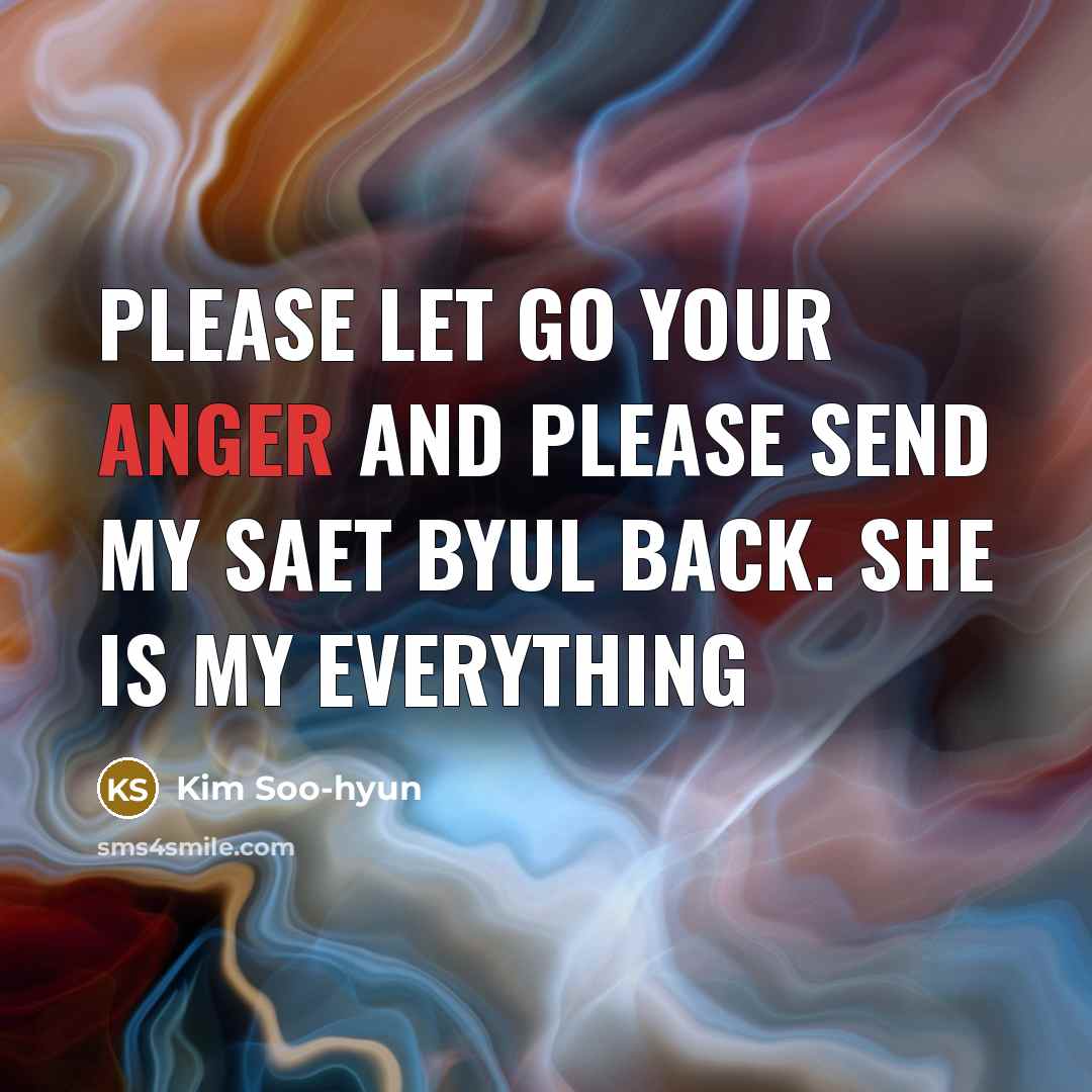 “Please let go your anger and please send my Saet…” quote by Kim Soo-hyun