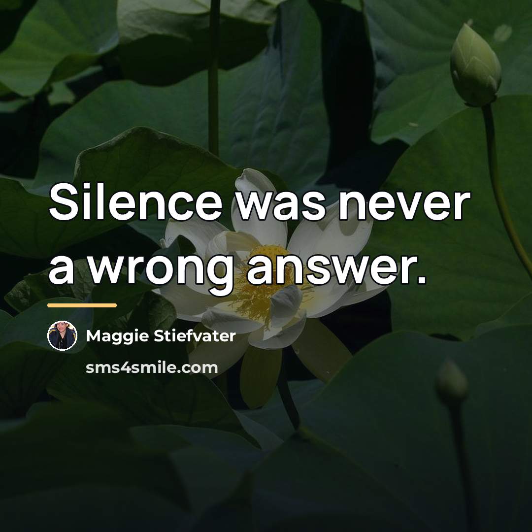 “Silence was never a wrong answer.…” quote by Maggie Stiefvater