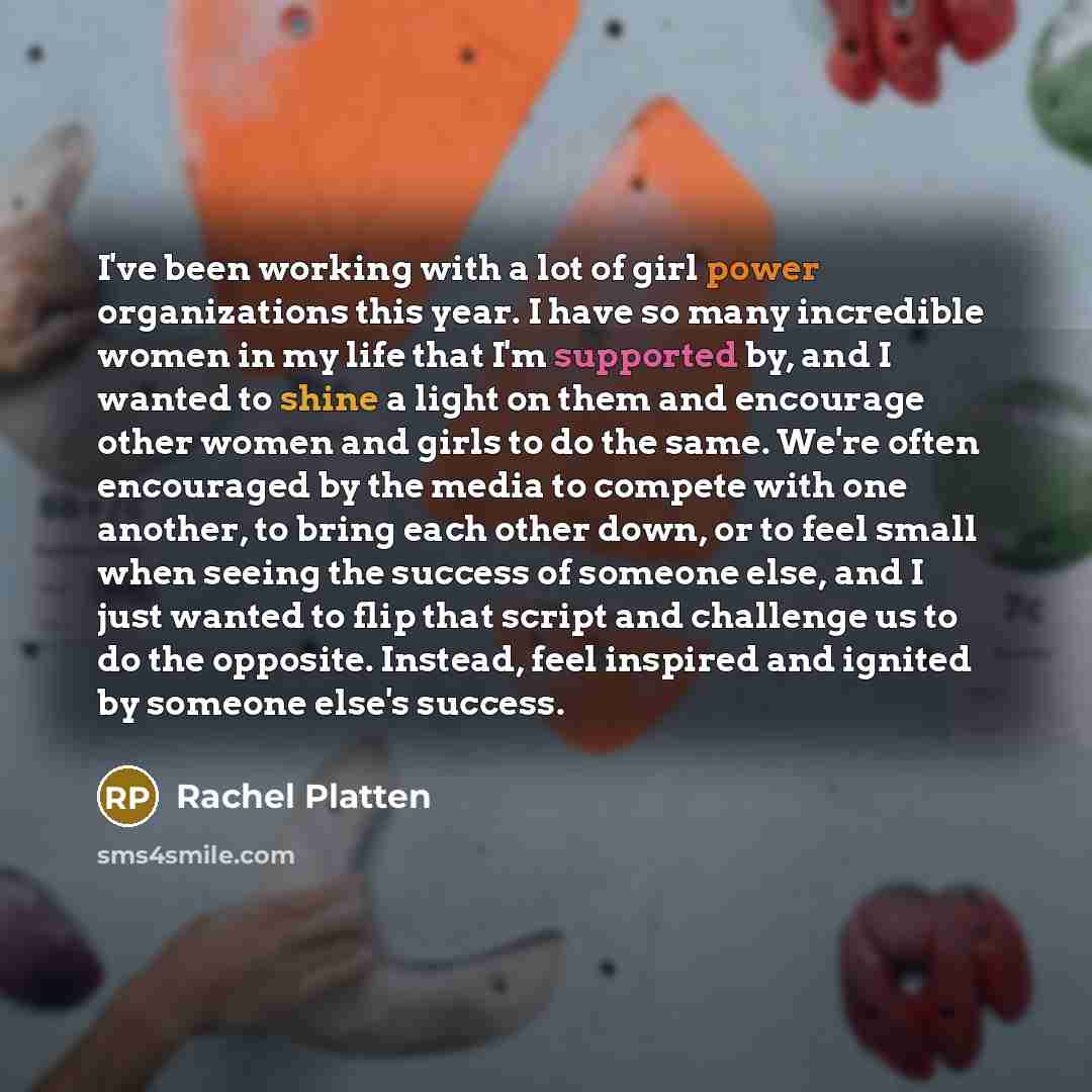 “I've been working with a lot of girl power organizations…” quote by Rachel Platten