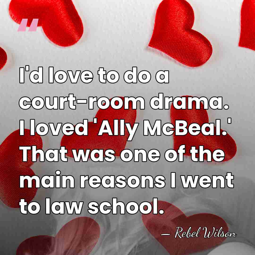I'd love to do a court-room drama. I loved 'Ally McBeal.' That&hellip; - Rebel Wilson