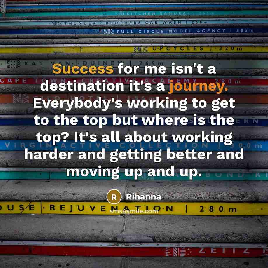 “Success for me isn't a destination it's a journey. Everybody's…” quote by Rihanna