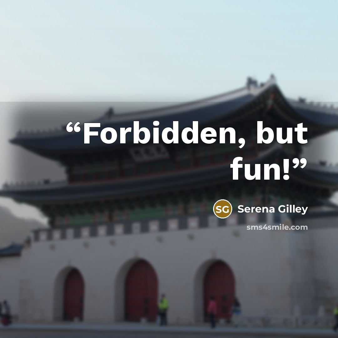 “Forbidden, but fun!” quote by Serena Gilley