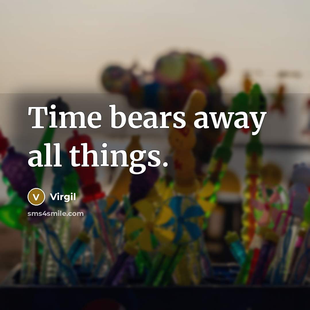 “Time bears away all things.…” quote by Virgil