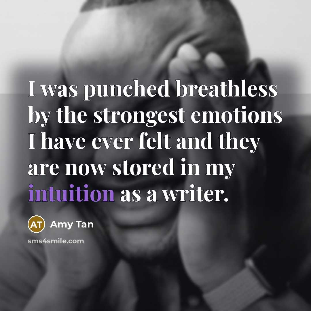 “I was punched breathless by the strongest emotions I have…” quote by Amy Tan