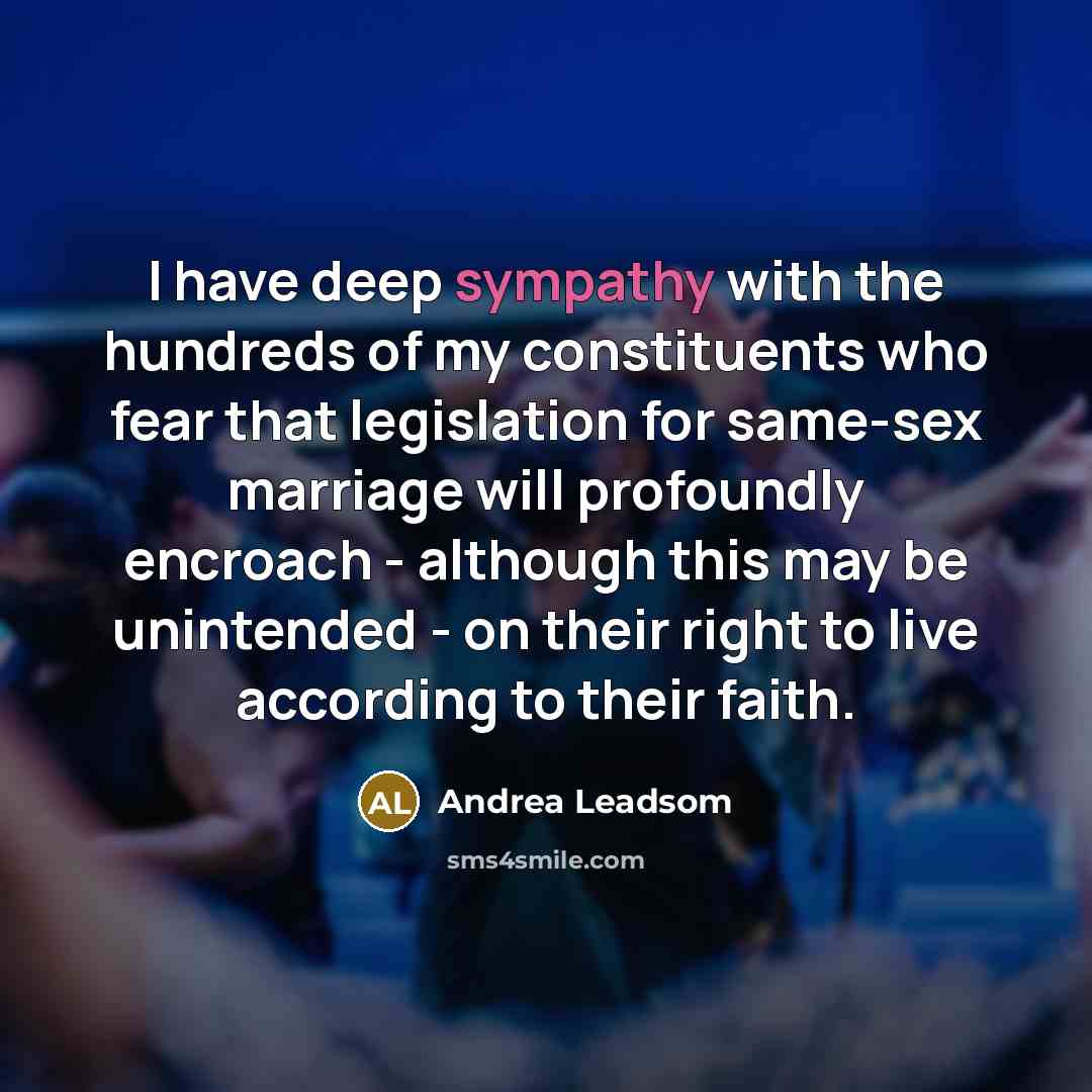 “I have deep sympathy with the hundreds of my constituents…” quote by Andrea Leadsom