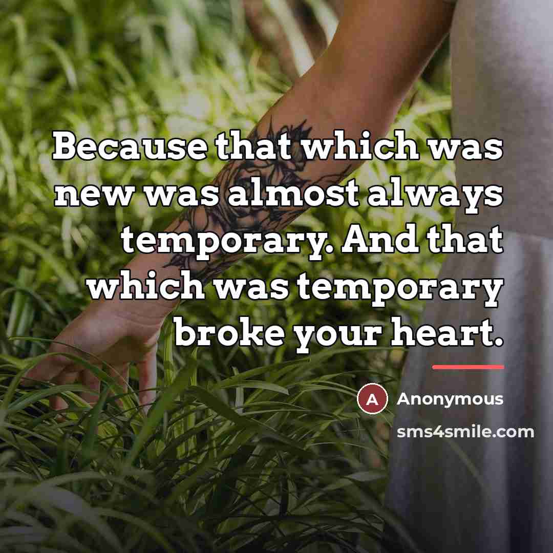 “Because that which was new was almost always temporary. And…” quote by Anonymous