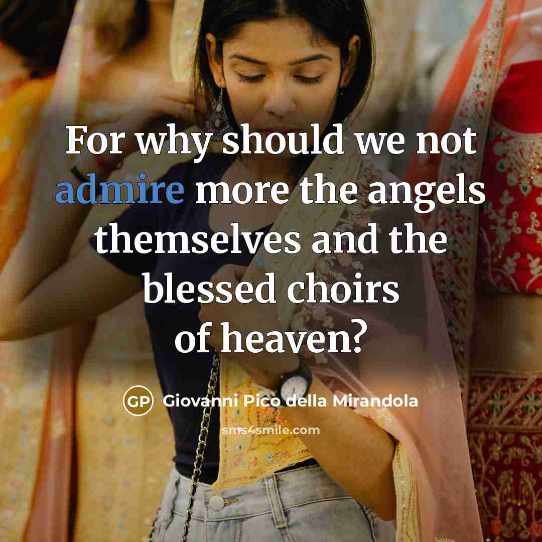 “For why should we not admire more the angels themselves…” quote by Giovanni Pico della Mirandola