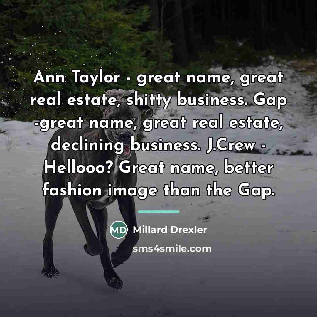 “Ann Taylor - great name, great real estate, shitty business.…” quote by Millard Drexler