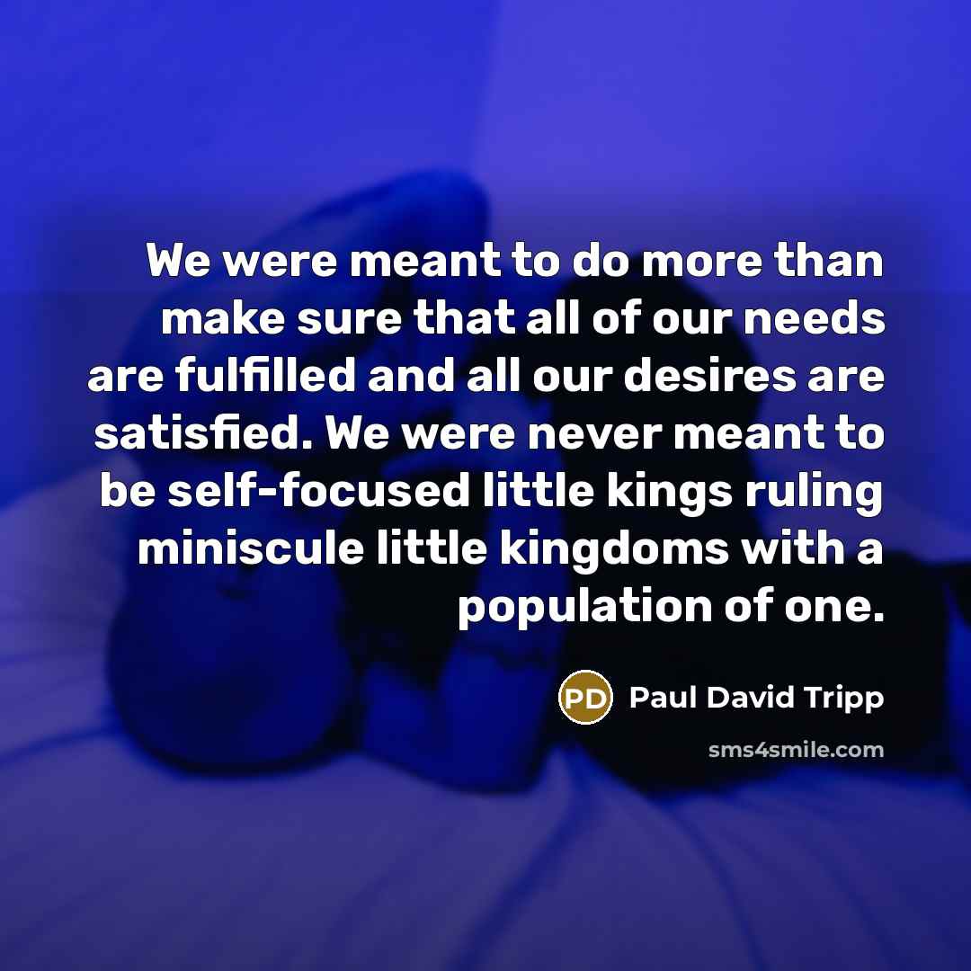 “We were meant to do more than make sure that…” quote by Paul David Tripp