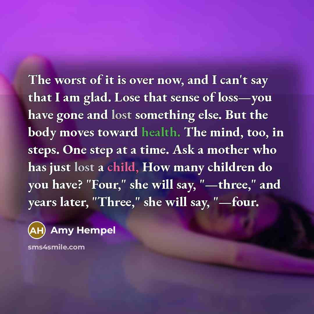“The worst of it is over now, and I can't…” quote by Amy Hempel