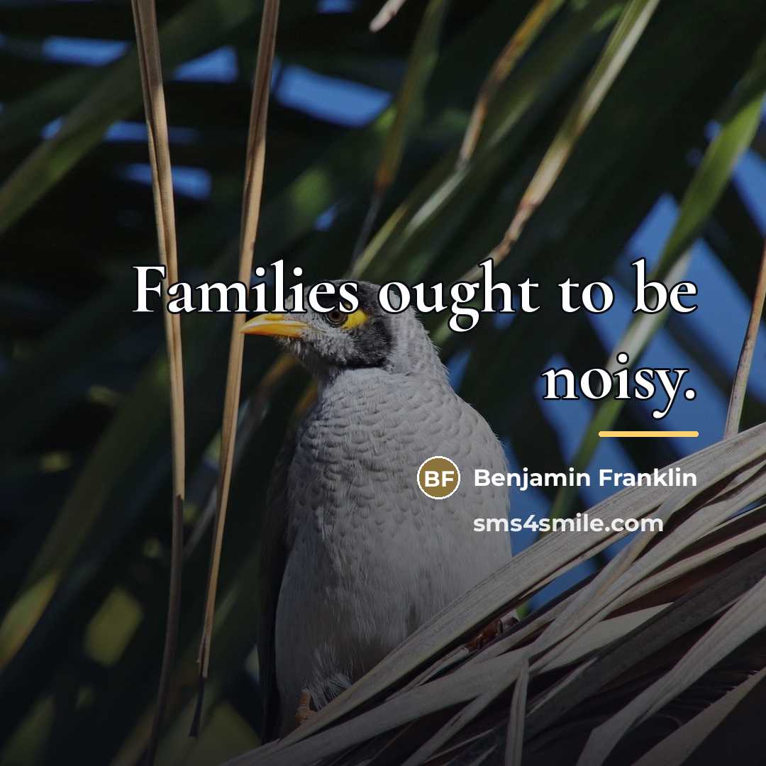 “Families ought to be noisy.…” quote by Benjamin Franklin