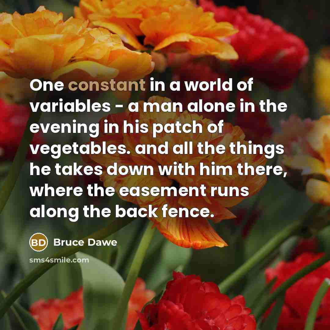 “One constant in a world of variables - a man…” quote by Bruce Dawe
