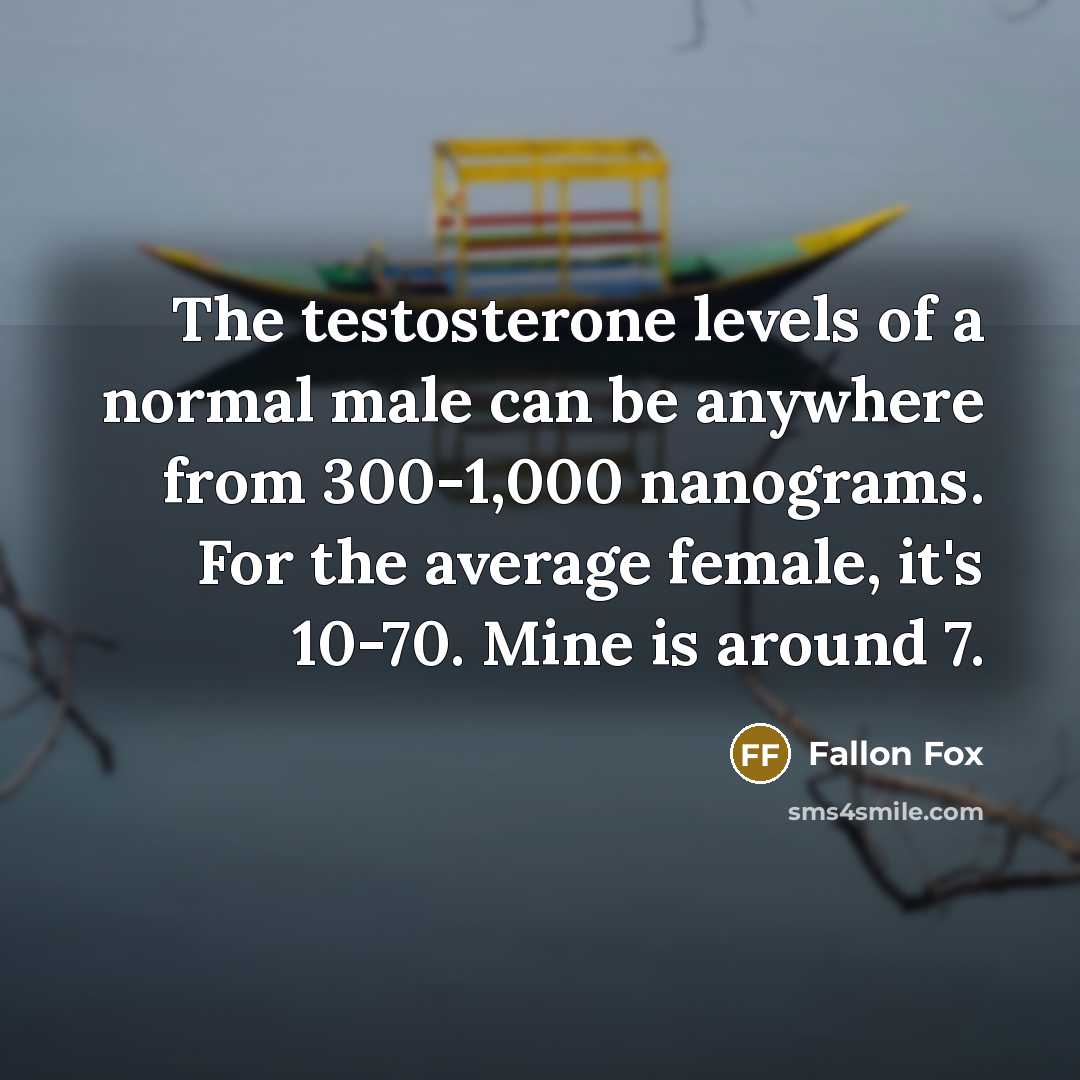 “The testosterone levels of a normal male can be anywhere…” quote by Fallon Fox