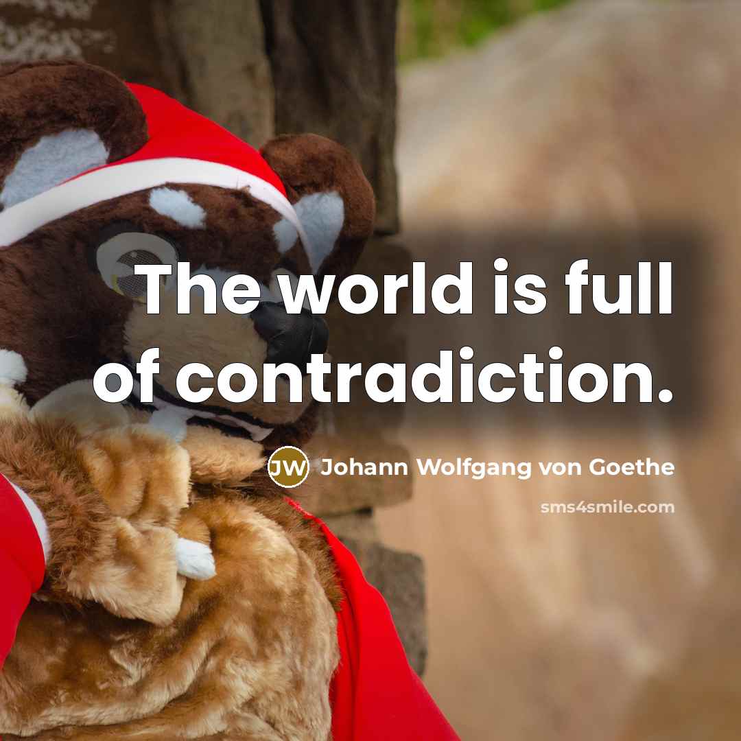 “The world is full of contradiction.…” quote by Johann Wolfgang von Goethe
