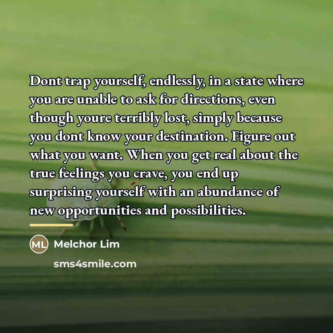“Dont trap yourself, endlessly, in a state where you are…” quote by Melchor Lim
