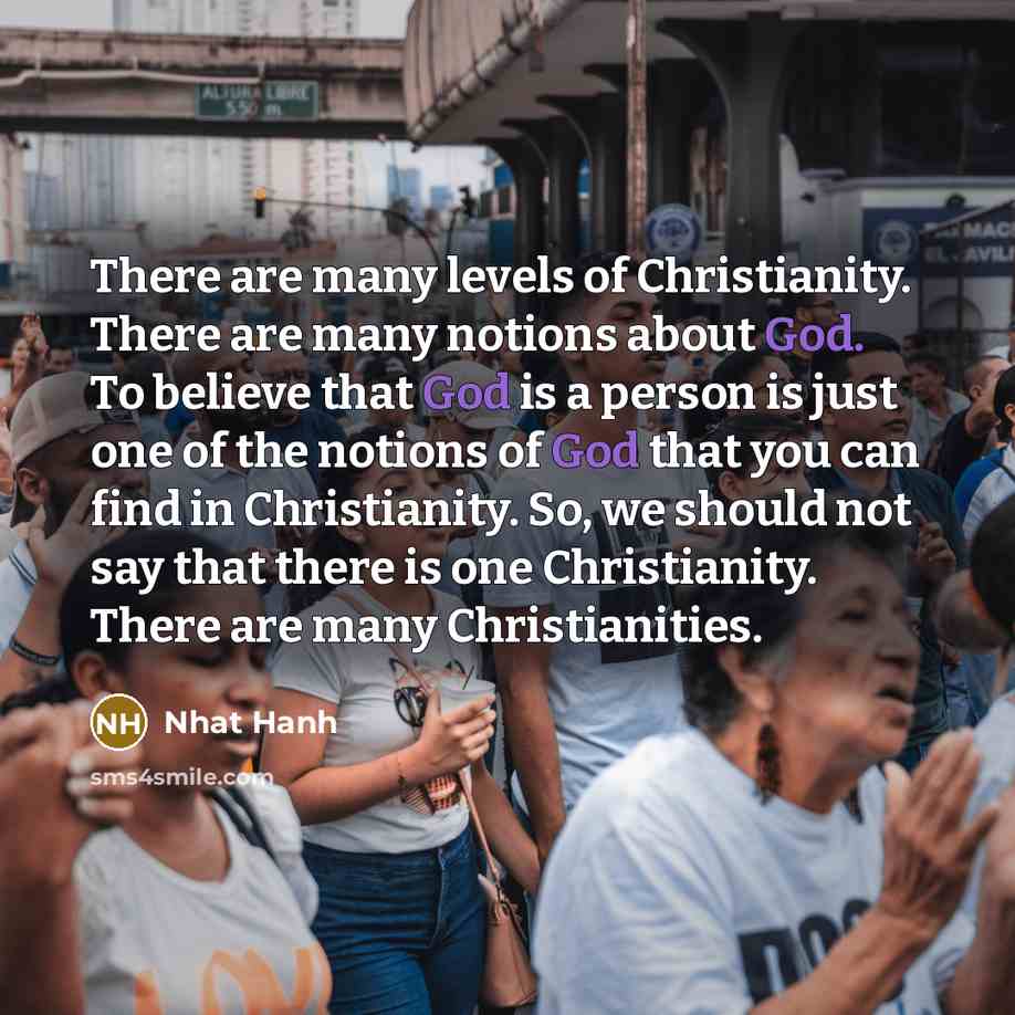 “There are many levels of Christianity. There are many notions…” quote by Nhat Hanh
