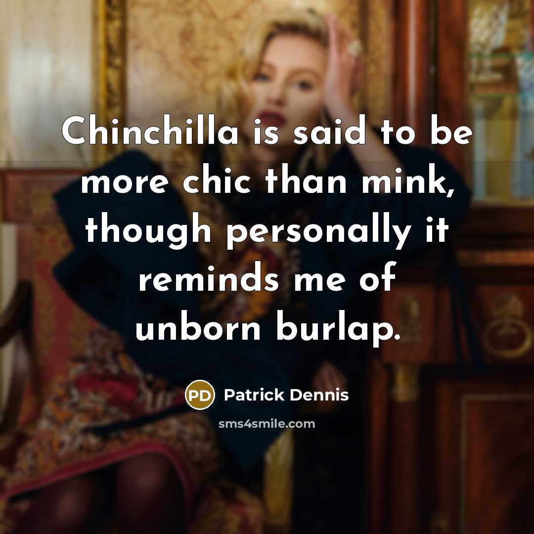 “Chinchilla is said to be more chic than mink, though…” quote by Patrick Dennis
