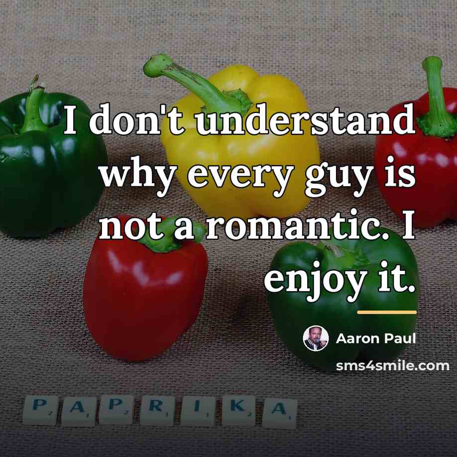 “I don't understand why every guy is not a romantic.…” quote by Aaron Paul