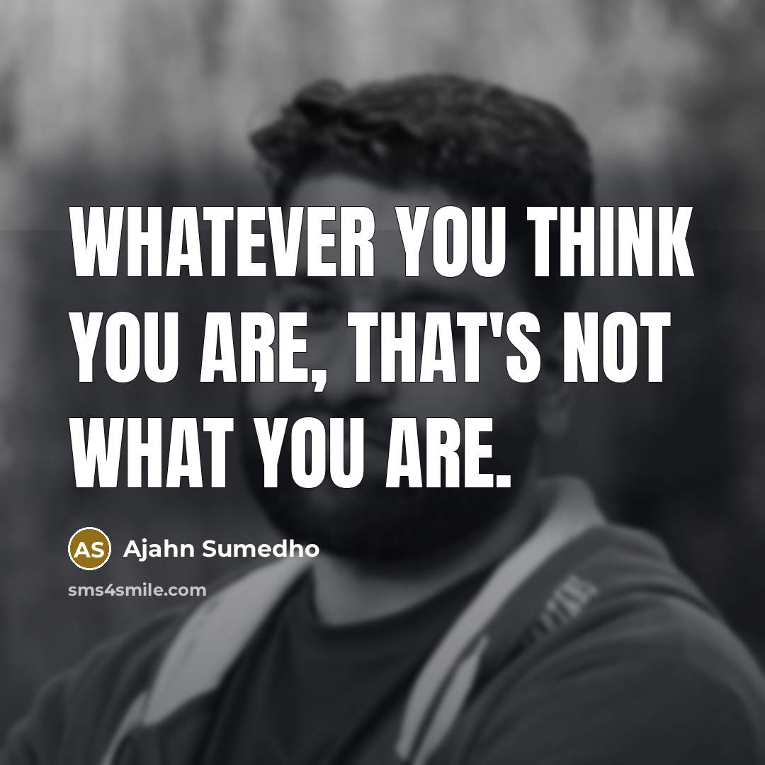 “Whatever you think you are, that's not what you are.” quote by Ajahn Sumedho