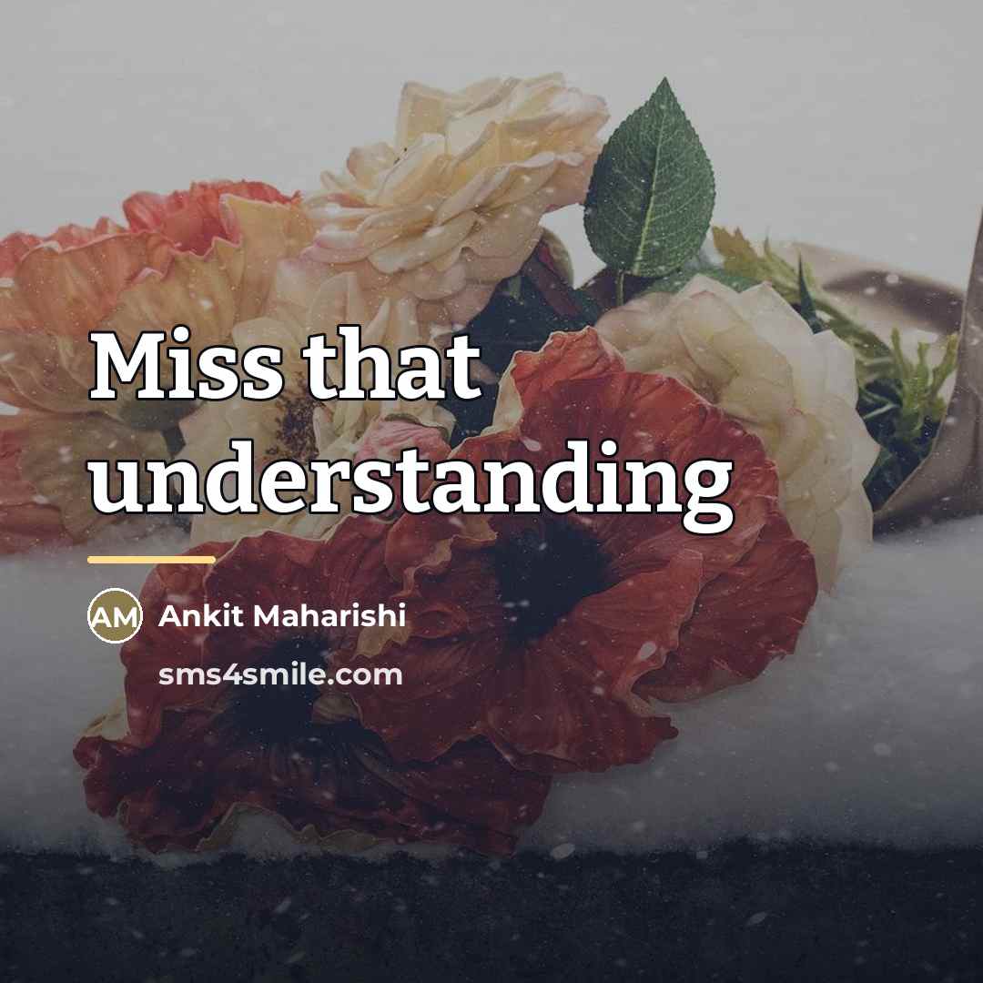 “Miss that understanding…” quote by Ankit Maharishi