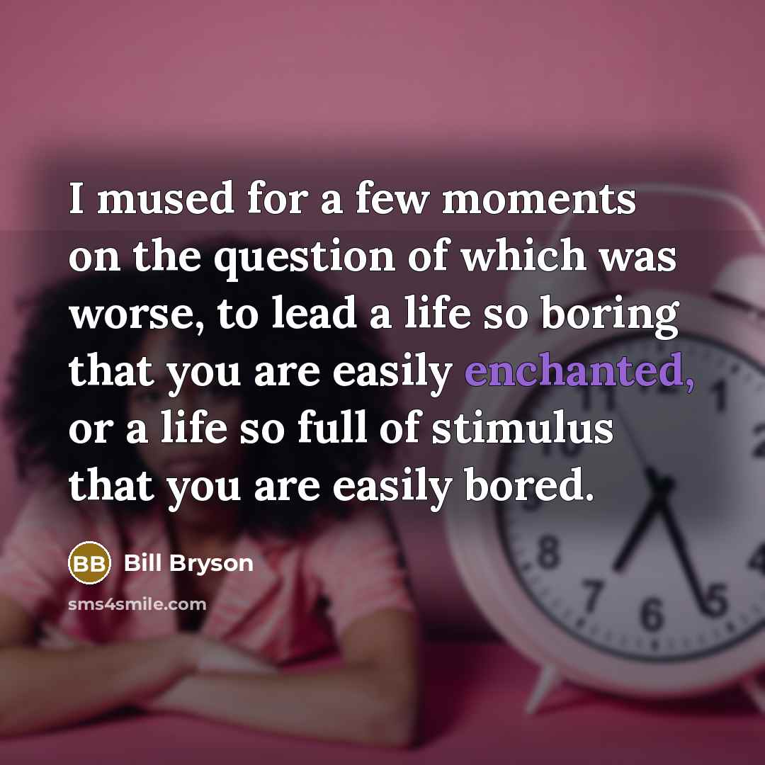 “I mused for a few moments on the question of…” quote by Bill Bryson