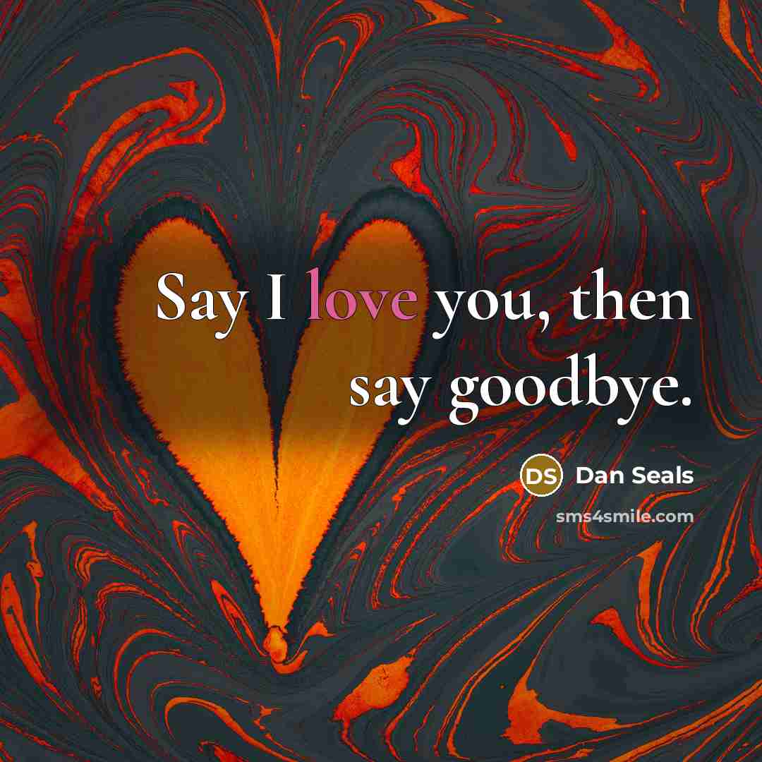 “Say I love you, then say goodbye.” quote by Dan Seals